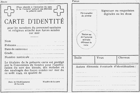 Modle de carte d'identit pour les membres du personnel sanitaire et religieux