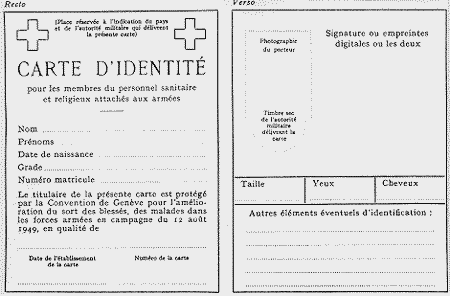 Modle de carte d'identit pour les membres du personnel sanitaire et religieux